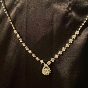 Teardrop framed with Crystals Necklace